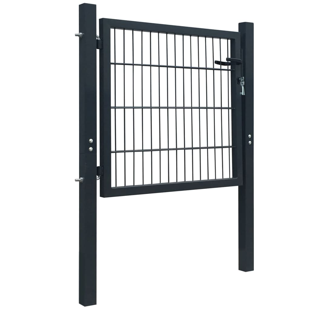 vidaXL Fence Gate Steel Anthracite 105x150 cm