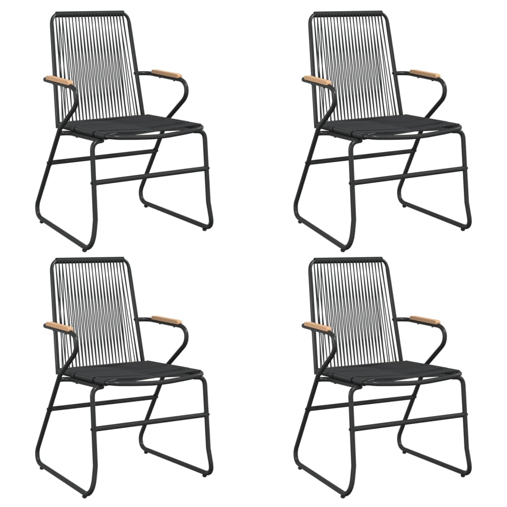 vidaXL Garden Chairs 4 pcs Black 58x59x85.5 cm PVC Rattan