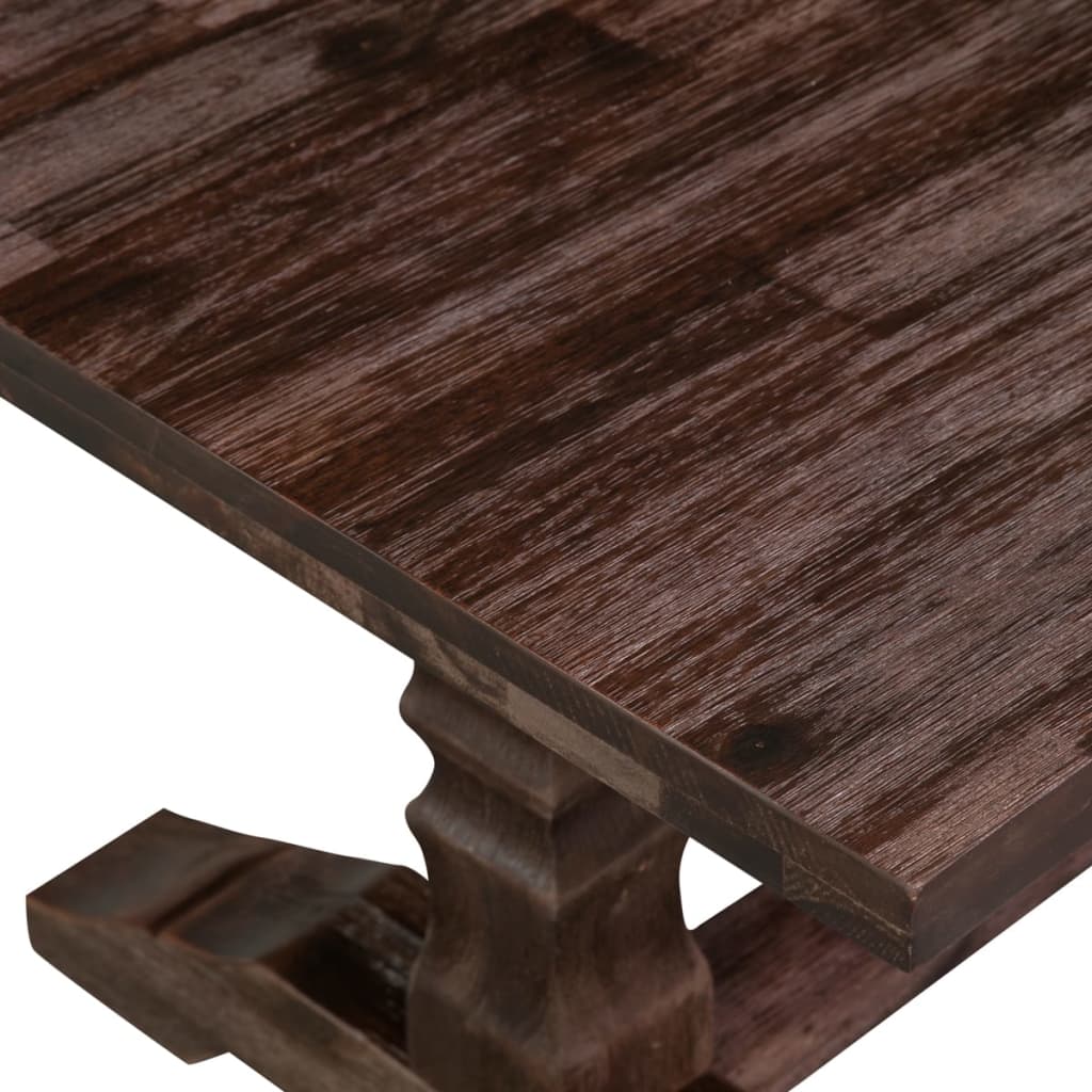 vidaXL Pedestal Coffee Table Solid Acacia Wood 100x60x45 cm