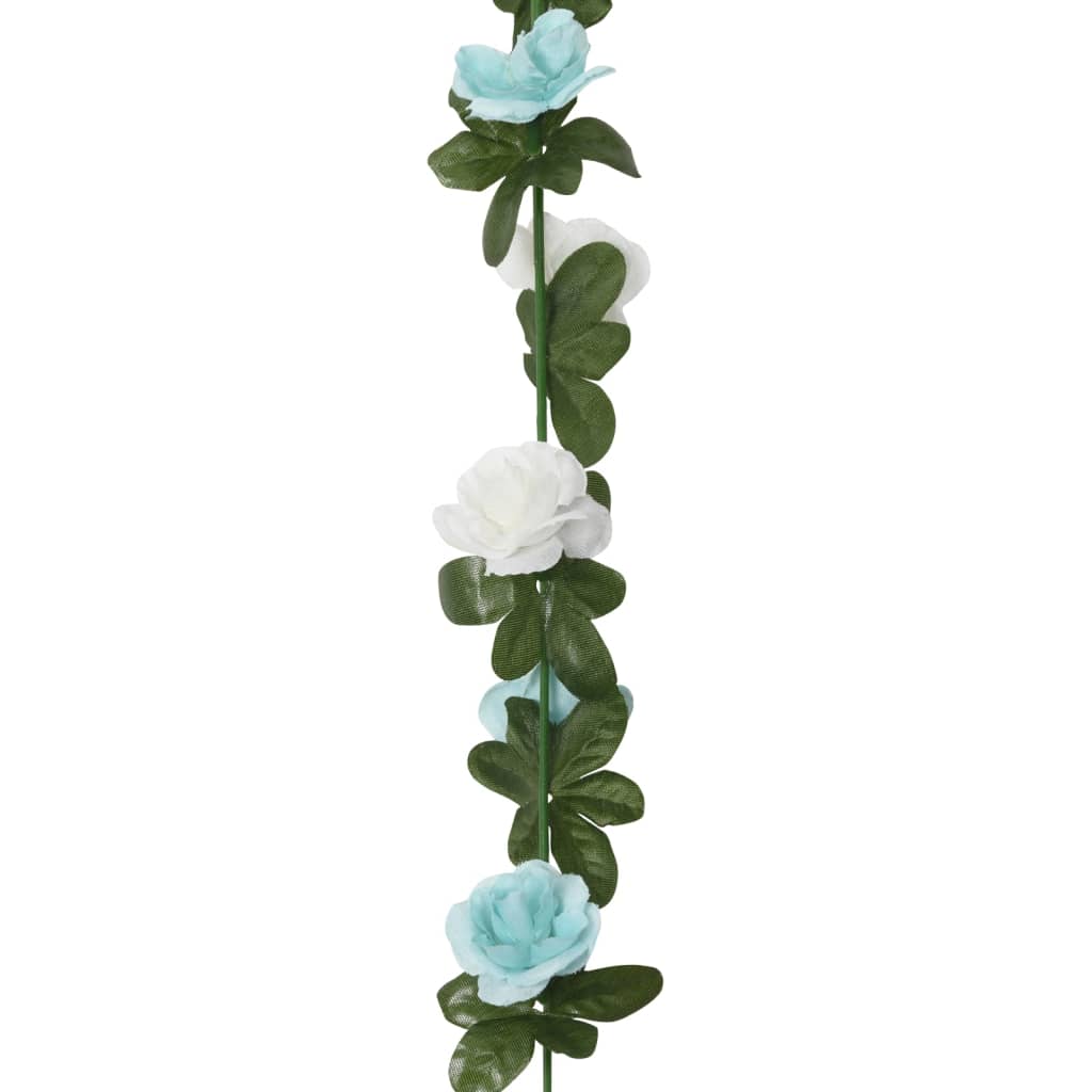 vidaXL Artificial Flower Garlands 6 pcs Blue and White 240 cm