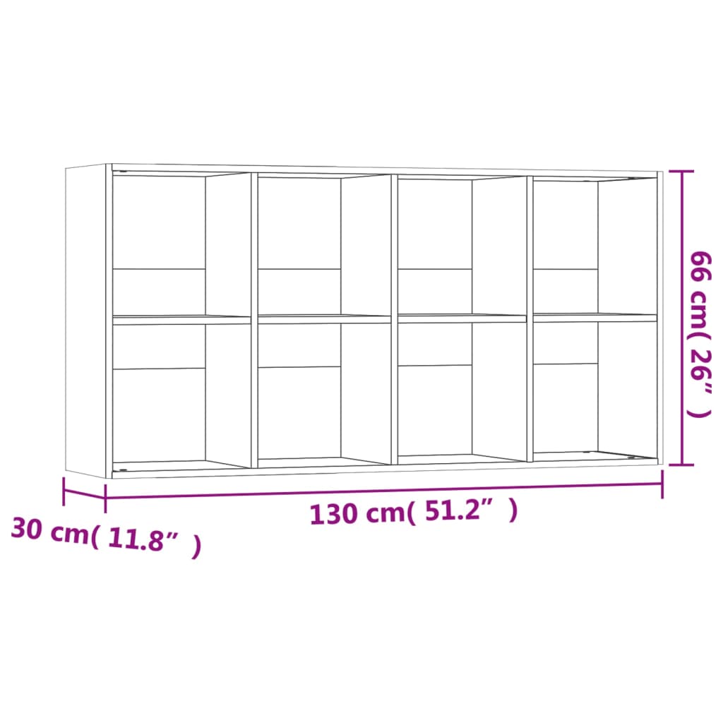 vidaXL Book Cabinet/Sideboard Concrete Grey 66x30x130 cm Engineered Wood