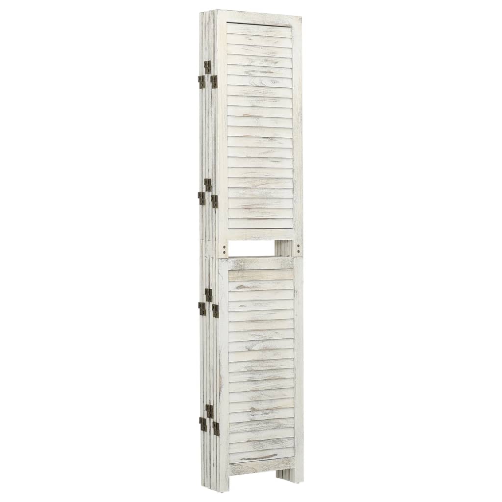 vidaXL 6-Panel Room Divider Antique White 215x166 cm Solid Wood