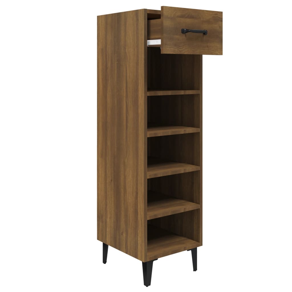vidaXL Shoe Cabinet Brown Oak 30x35x105 cm Engineered Wood