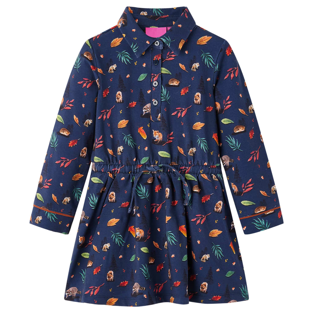 Kids' Dress with Long Sleeves Navy 92