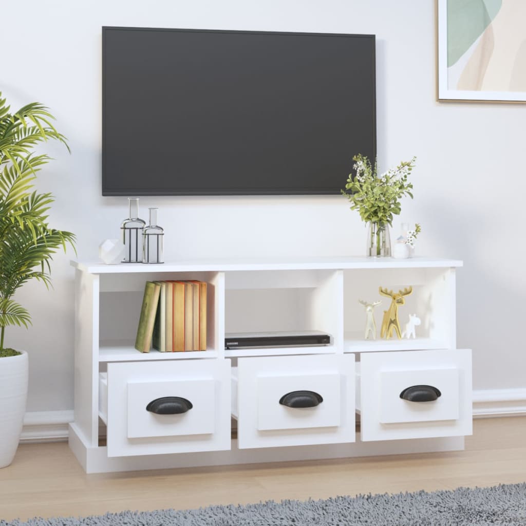 vidaXL TV Cabinet White 100x35x50 cm Engineered Wood