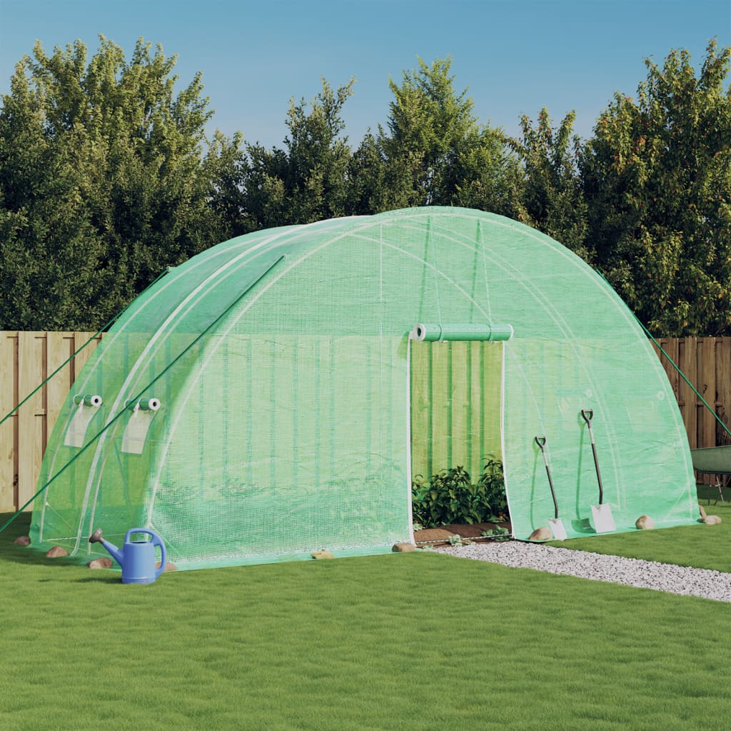 vidaXL Greenhouse with Steel Frame Green 12 m² 6x2x2.85 m