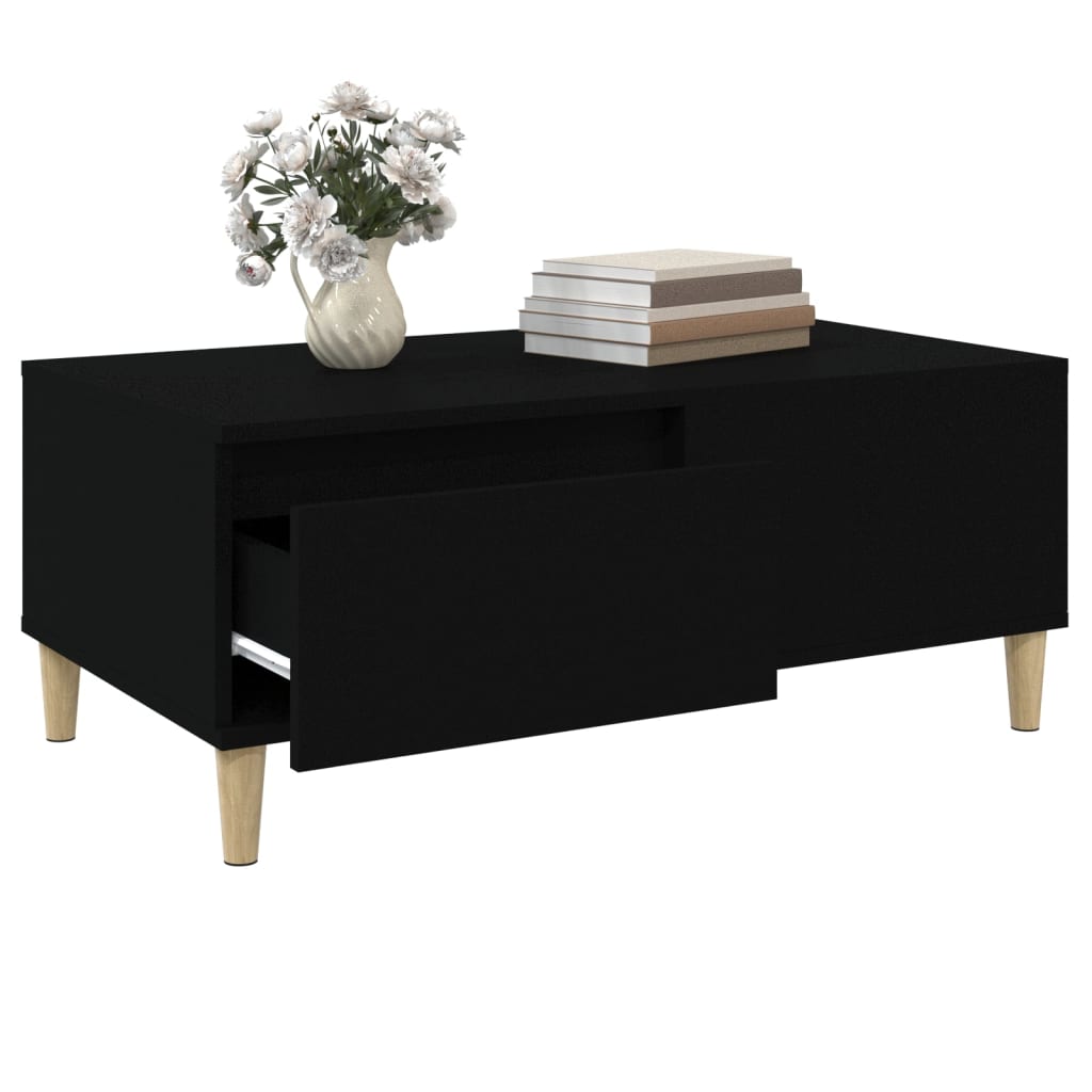 vidaXL Coffee Table Black 90x50x36.5 cm Engineered Wood