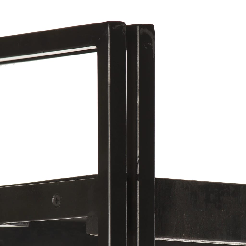 vidaXL 3-Tier Bookcase Black 40x30x80 cm Solid Mango Wood