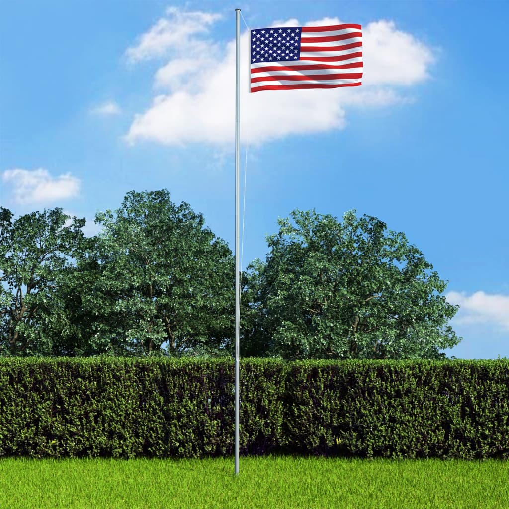 vidaXL US Flag and Pole Aluminium 4 m