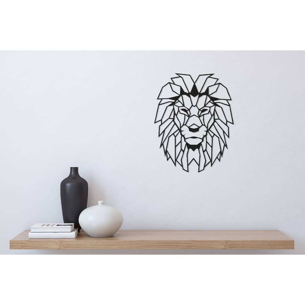 Homemania Wall Decoration Lion 40x50 cm Steel Black