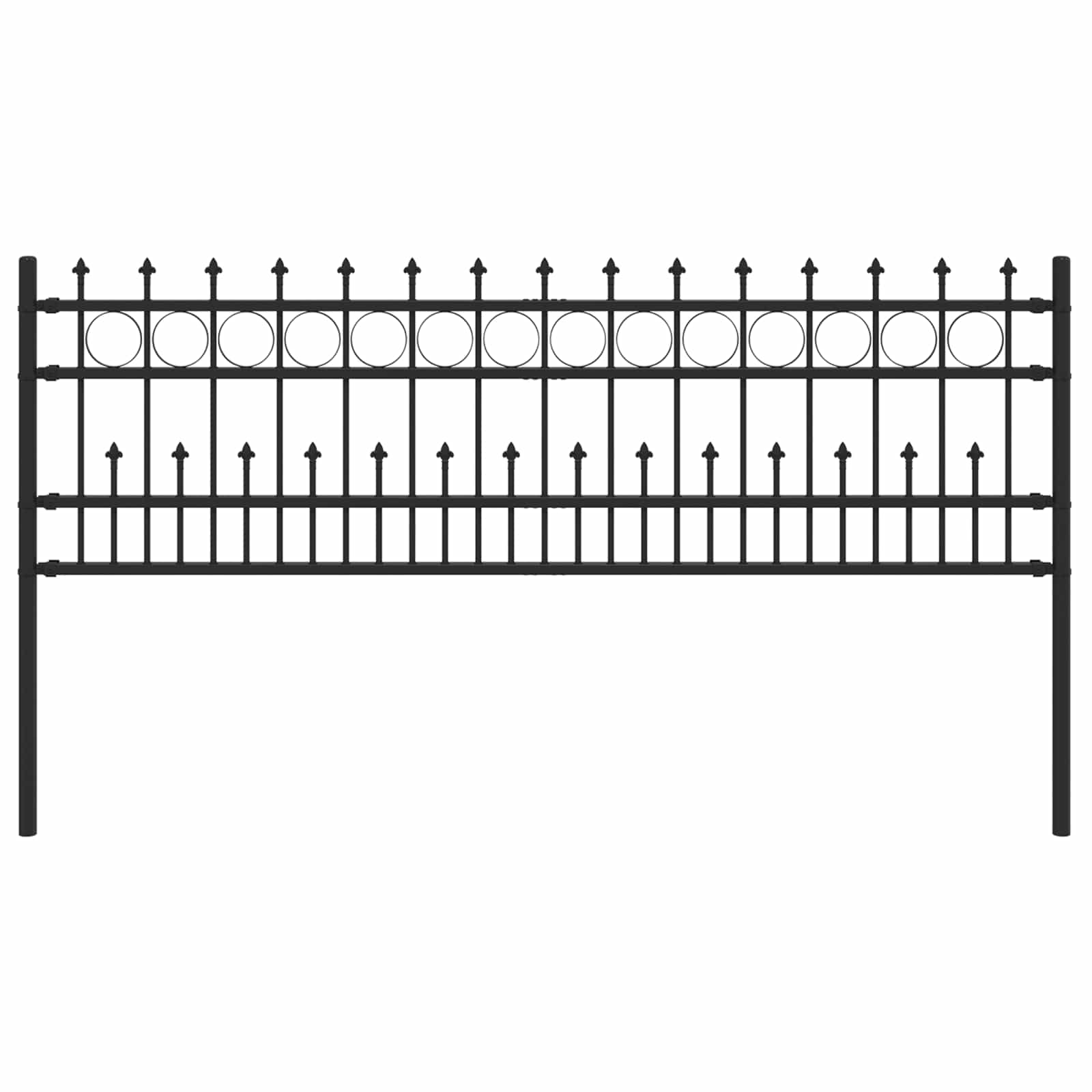 vidaXL Spike Ring Fence HORST 200 x 110 cm Powder-Coated Steel Black ...