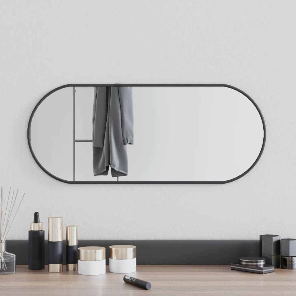 vidaXL Wall Mirror Black 60x25 cm Oval