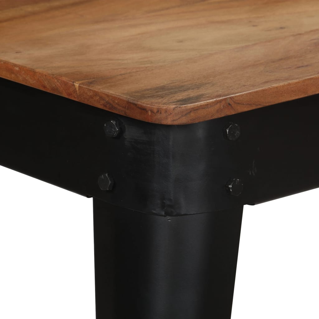 vidaXL Dining Table Solid Acacia Wood and Steel 120x60x76 cm