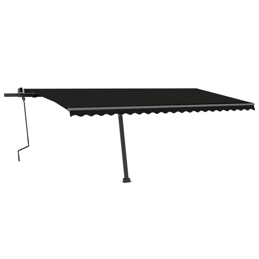 vidaXL Freestanding Manual Retractable Awning 500x300 cm Anthracite