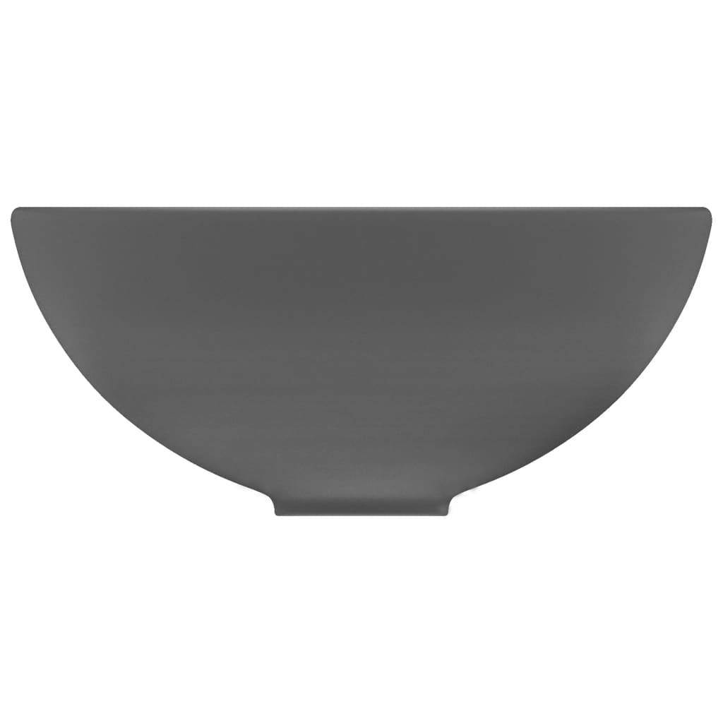 vidaXL Luxury Bathroom Basin Round Matt Dark Grey 32.5x14 cm Ceramic