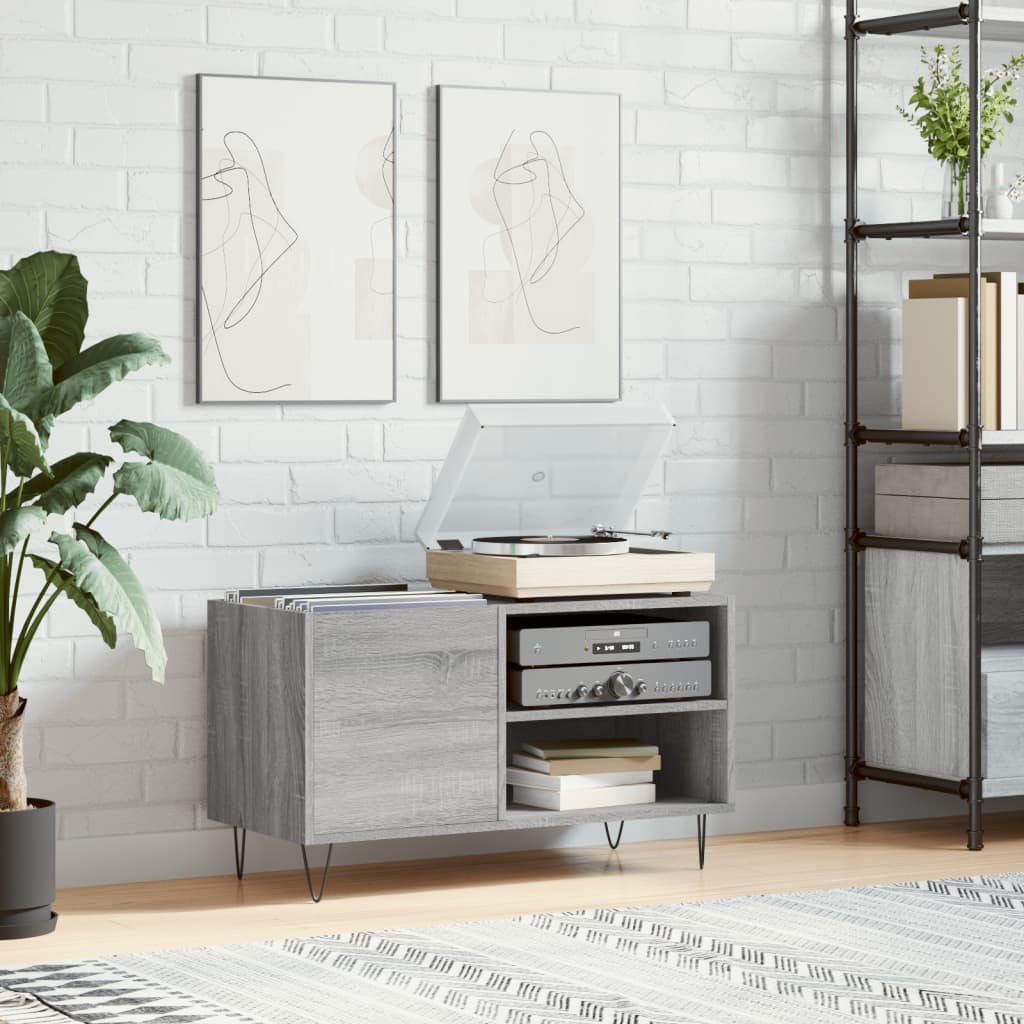 vidaXL Record Cabinet Grey Sonoma 85x38x48 cm Engineered Wood