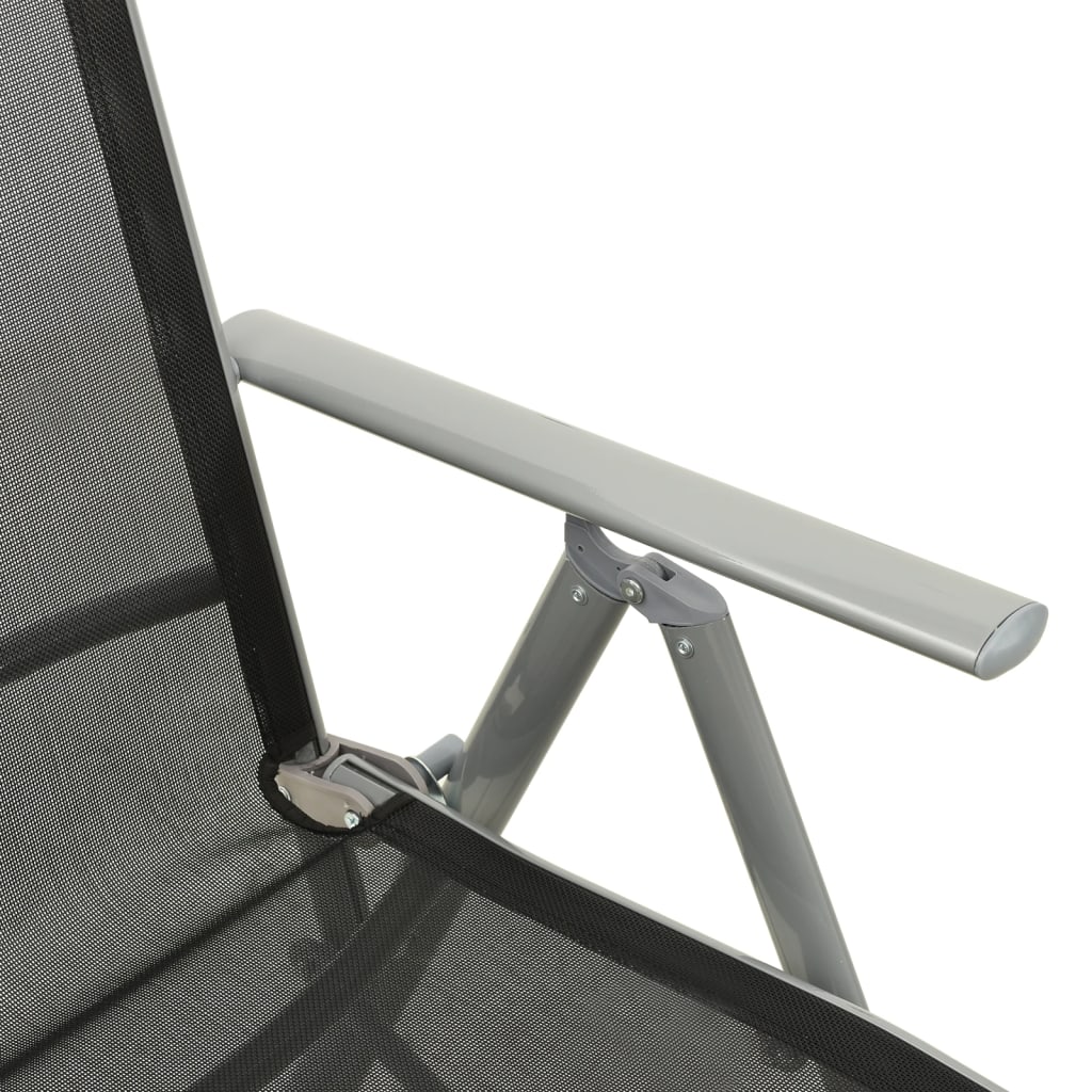 vidaXL Reclining Garden Chair Textilene and Aluminium Silver