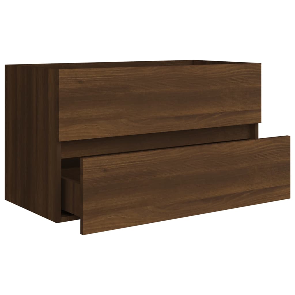 vidaXL Sink Cabinet Brown Oak 80x38.5x45 cm Engineered Wood