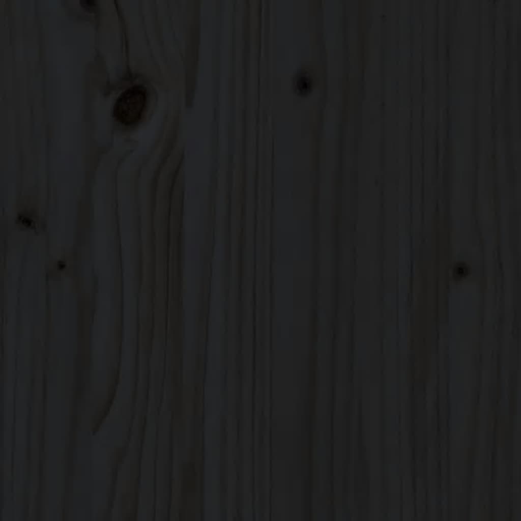 vidaXL Log Holder with Wheels Black 40x49x110 cm Solid Wood Pine