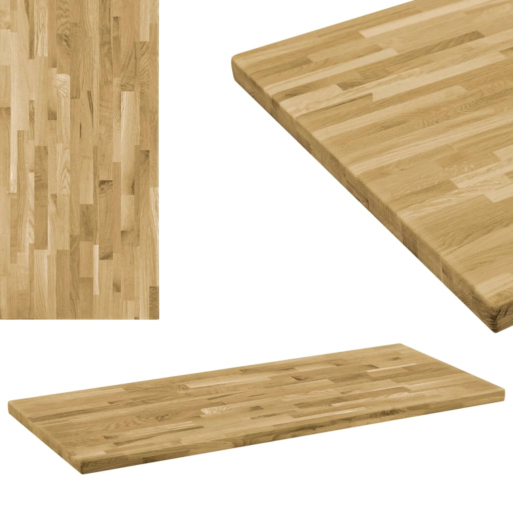vidaXL Table Top Solid Oak Wood Rectangular 44 mm 120x60 cm