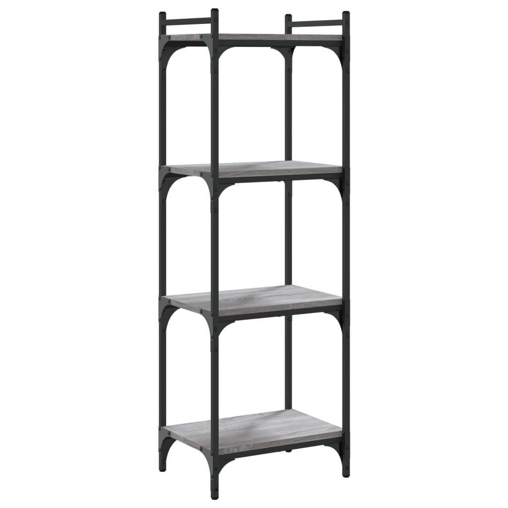 vidaXL Bookcase 4-Tier Grey Sonoma 40x30x120 cm Engineered Wood