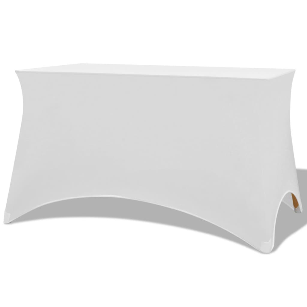 vidaXL Stretch Table Slipcovers 2 pcs 183x76x74 cm White