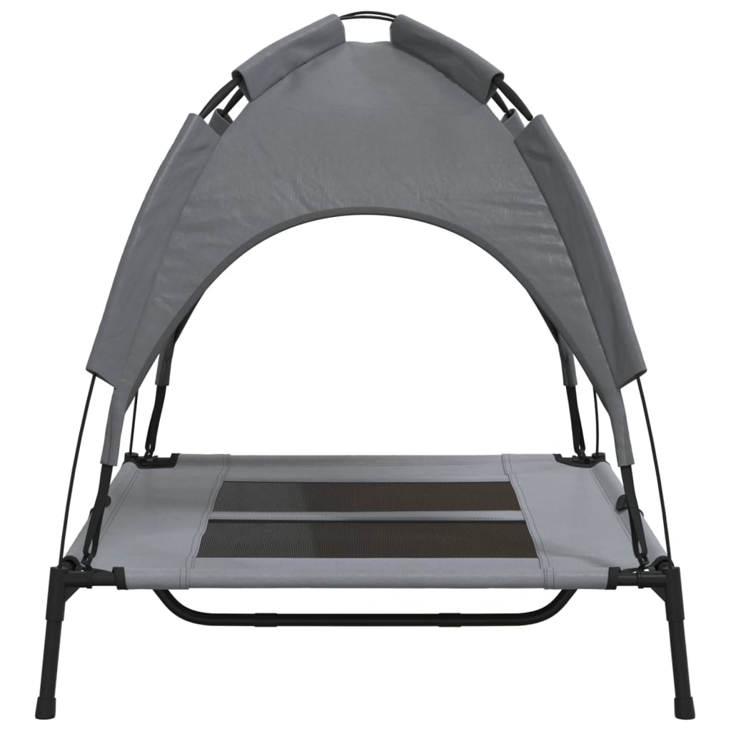 vidaXL Dog Bed with Canopy Anthracite Oxford Fabric and Steel