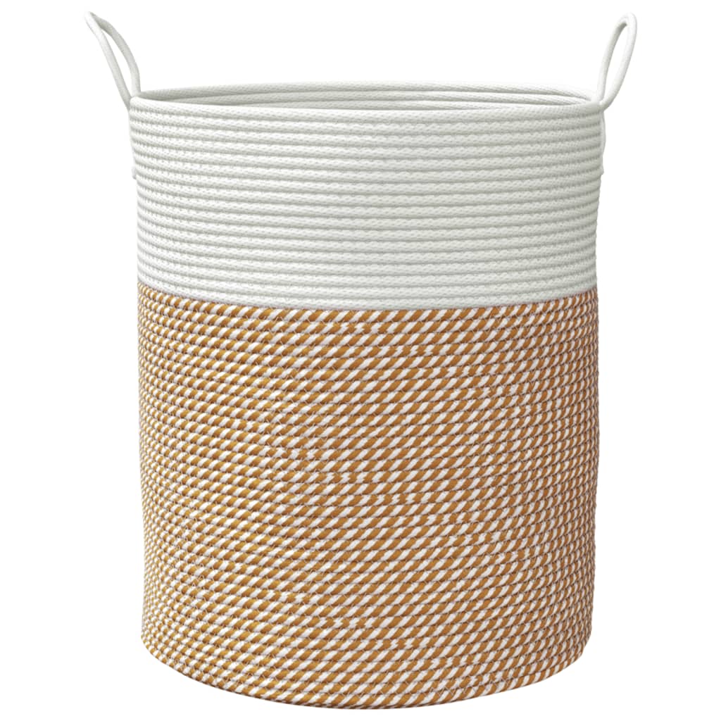 vidaXL Storage Basket Brown and White Ø38x46 cm Cotton