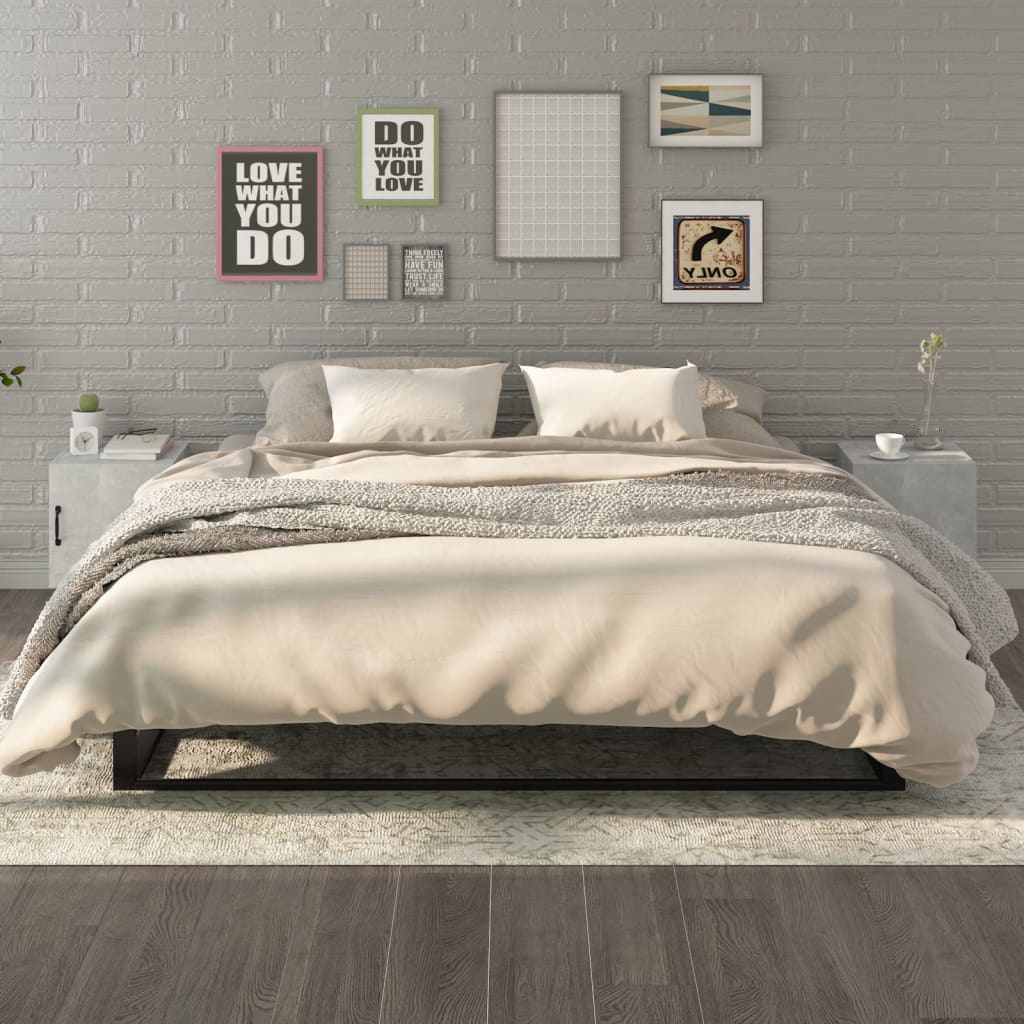 vidaXL Bedside Cabinets 2 pcs Concrete Grey Engineered Wood