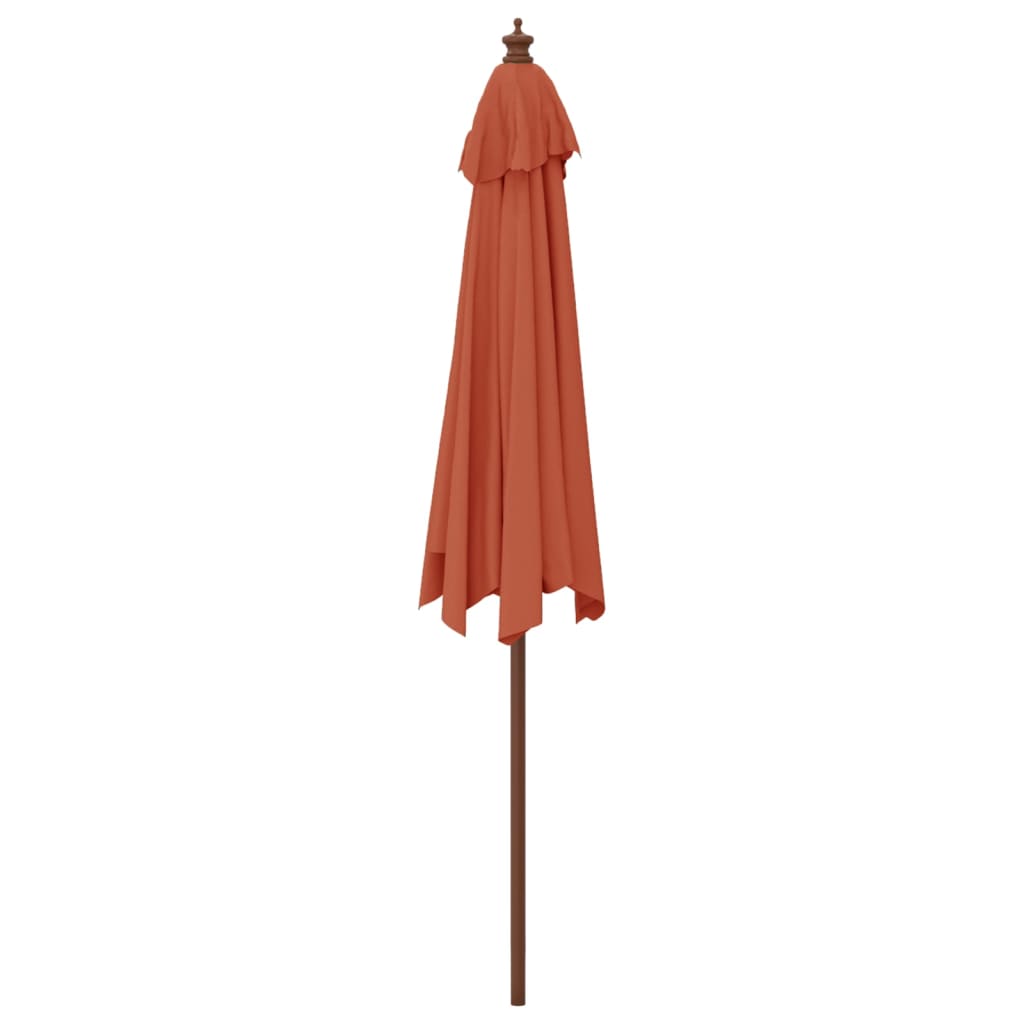 vidaXL Garden Parasol with Wooden Pole Terracotta 299x240 cm