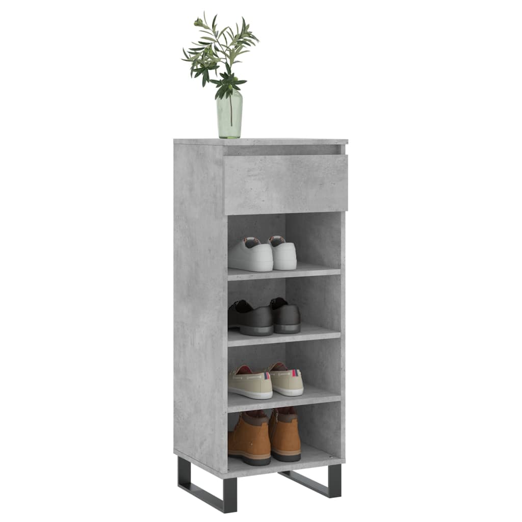 vidaXL Shoe Cabinet Concrete Grey 40x36x105 cm Engineered Wood