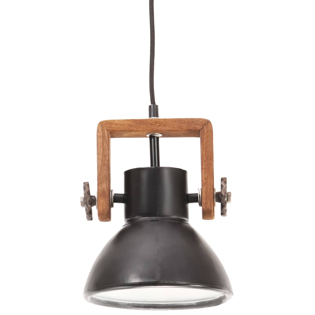 vidaXL Industrial Hanging Lamp 25 W Black Round 19 cm E27