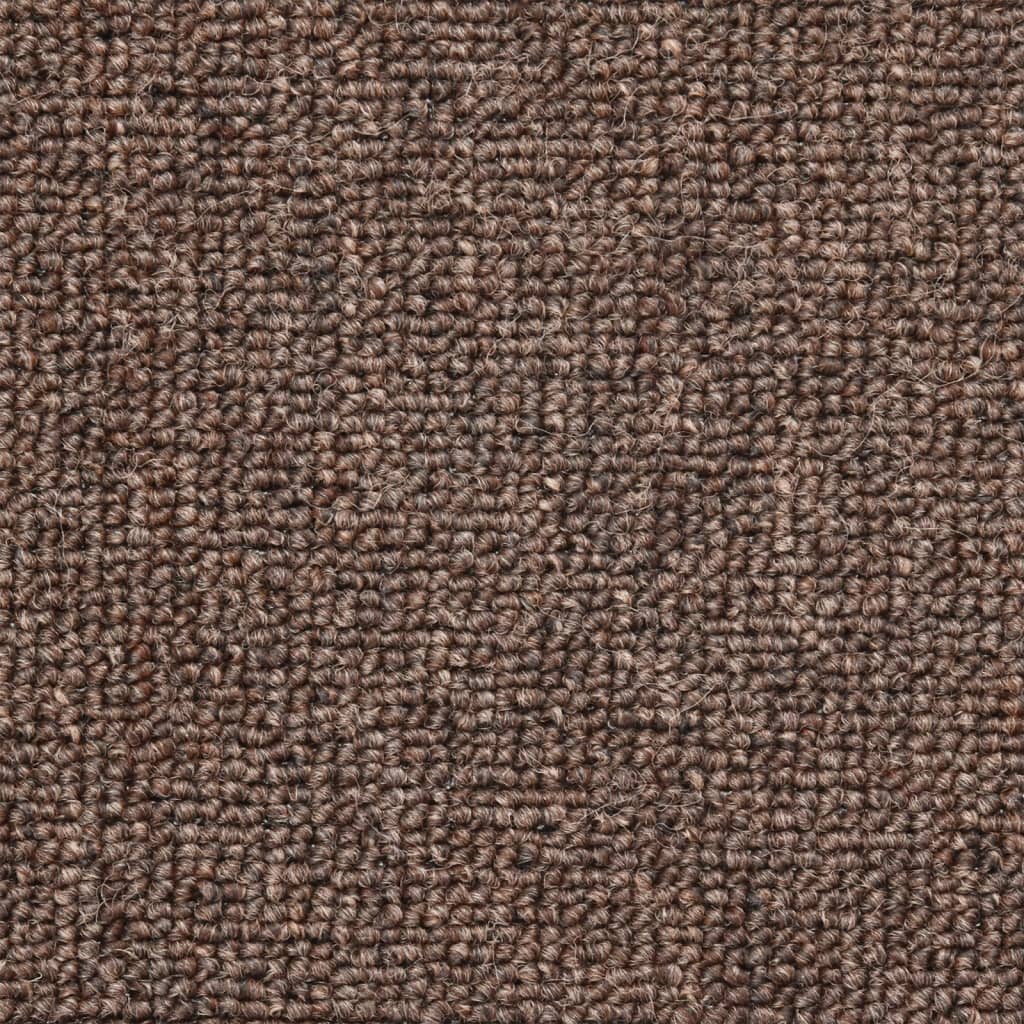 vidaXL Carpet Stair Treads 15 pcs Coffee Brown 56x17x3 cm