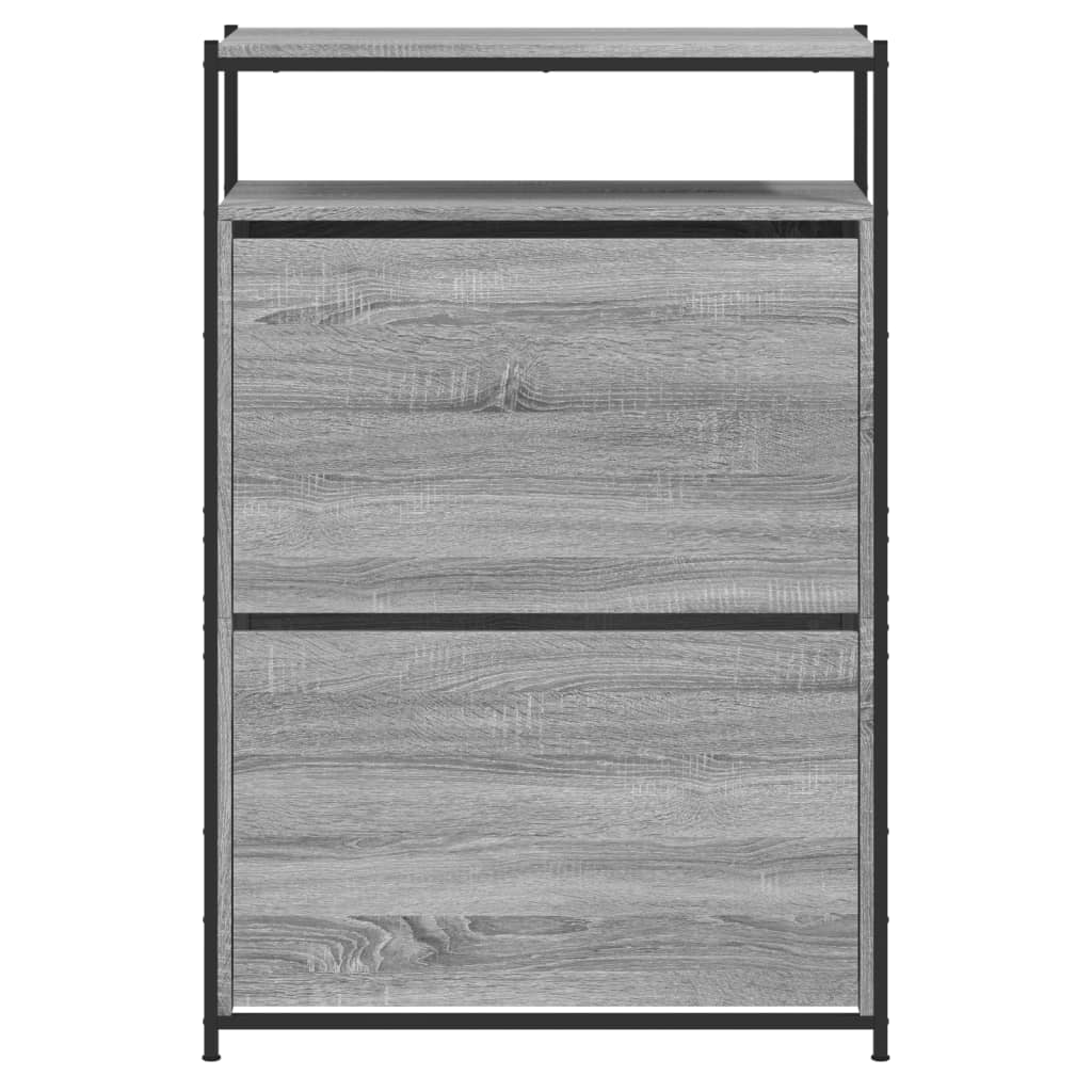 vidaXL Shoe Cabinet Grey Sonoma 75x34x112 Engineered Wood