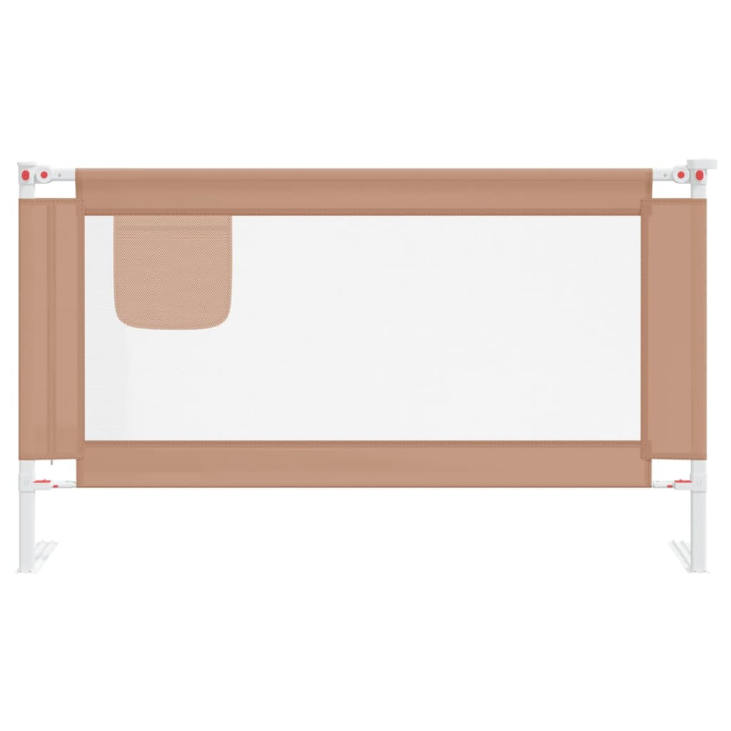 vidaXL Toddler Safety Bed Rail Taupe 140x25 cm Fabric