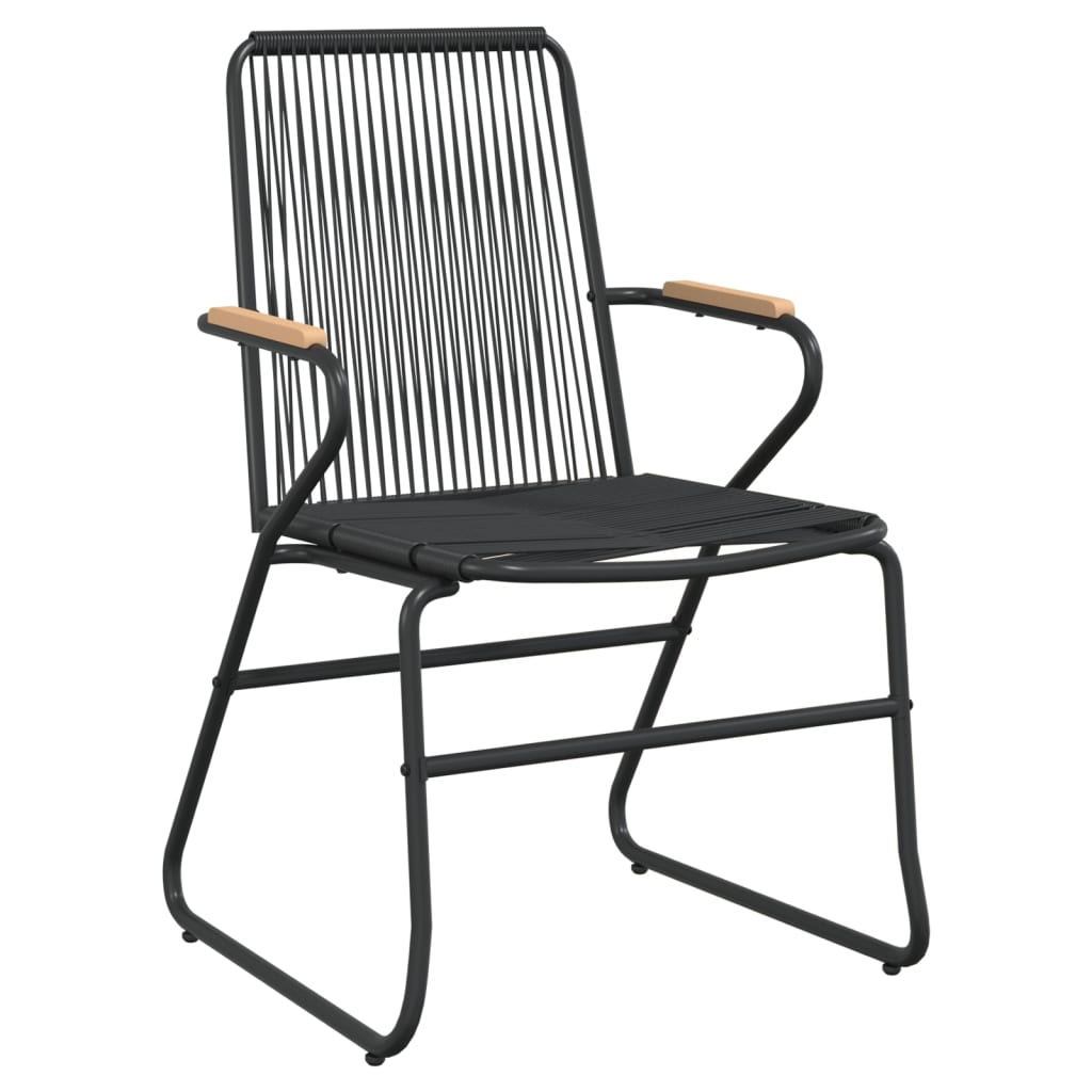 vidaXL Garden Chairs 4 pcs Black 58x59x85.5 cm PVC Rattan