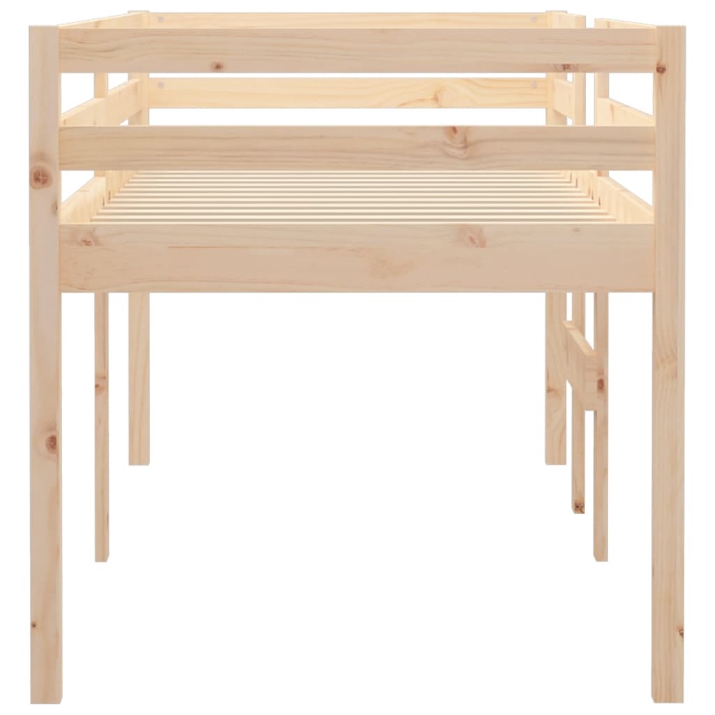 vidaXL High Sleeper Bed 75x190 cm Small Single Solid Wood Pine