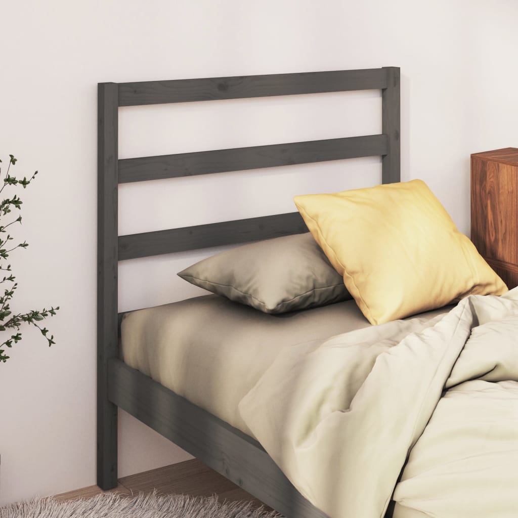 vidaXL Bed Headboard Grey 95x4x100 cm Solid Wood Pine