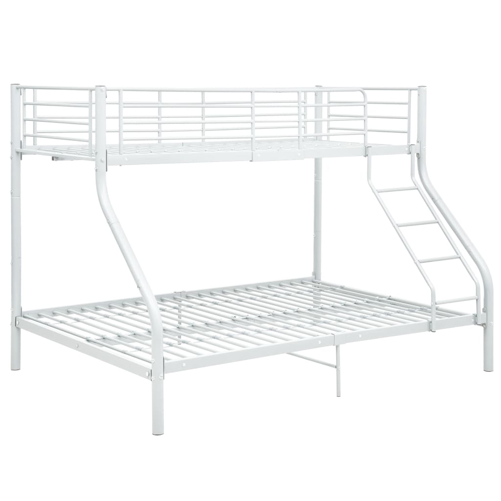 vidaXL Bunk Bed Frame White Metal 140x200 cm/90x200 cm