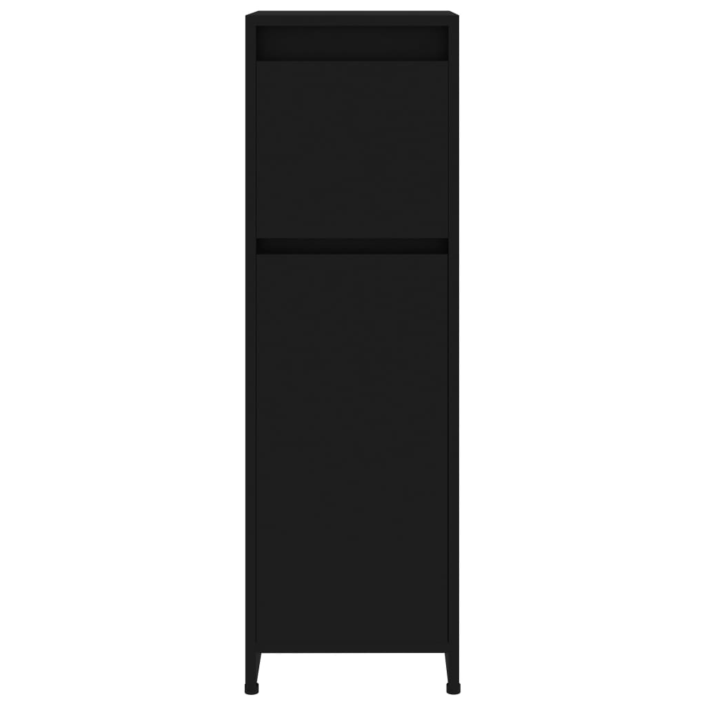 vidaXL Bathroom Cabinet Black 30x30x95 cm Engineered Wood