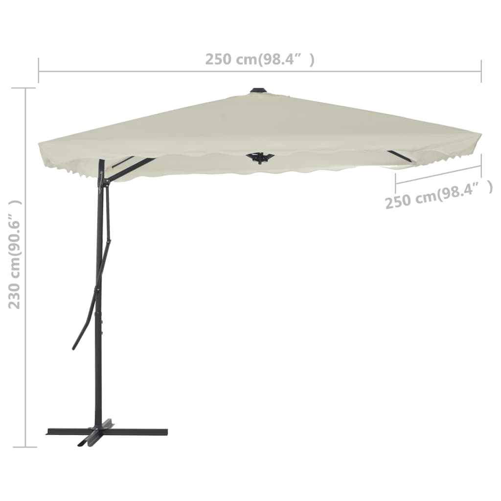 vidaXL Outdoor Parasol with Steel Pole 250x250 cm Sand