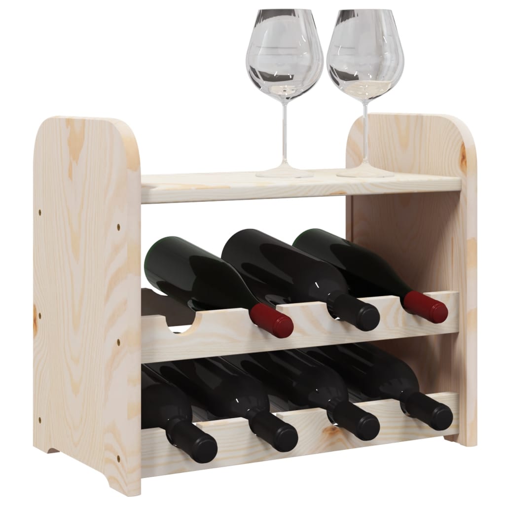 vidaXL Wine Rack with Top Board 43x25x37 cm Solid Wood Pine