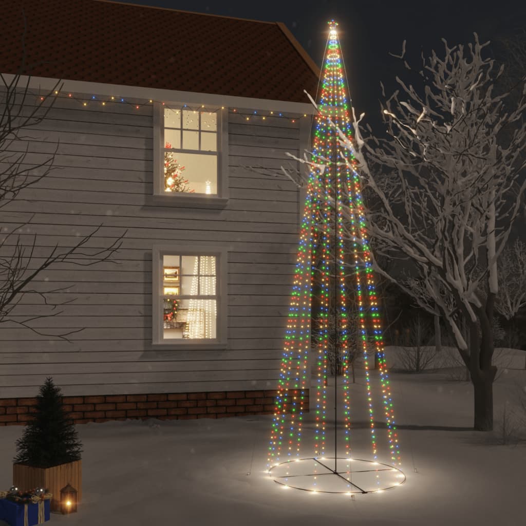 vidaXL Christmas Cone Tree Colourful 1134 LEDs 230x800 cm