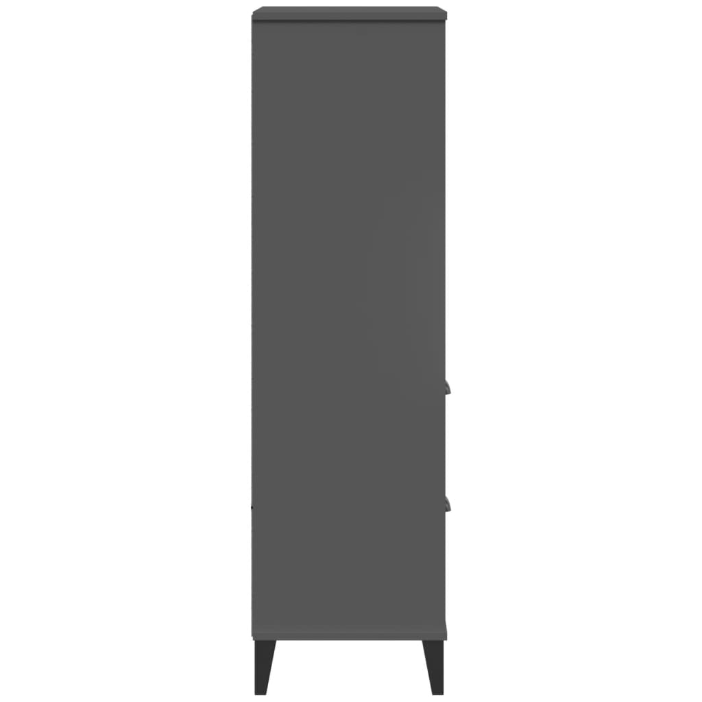 vidaXL Bookcase VIKEN Anthracite Grey 60x35x123 cm Solid Wood Pine