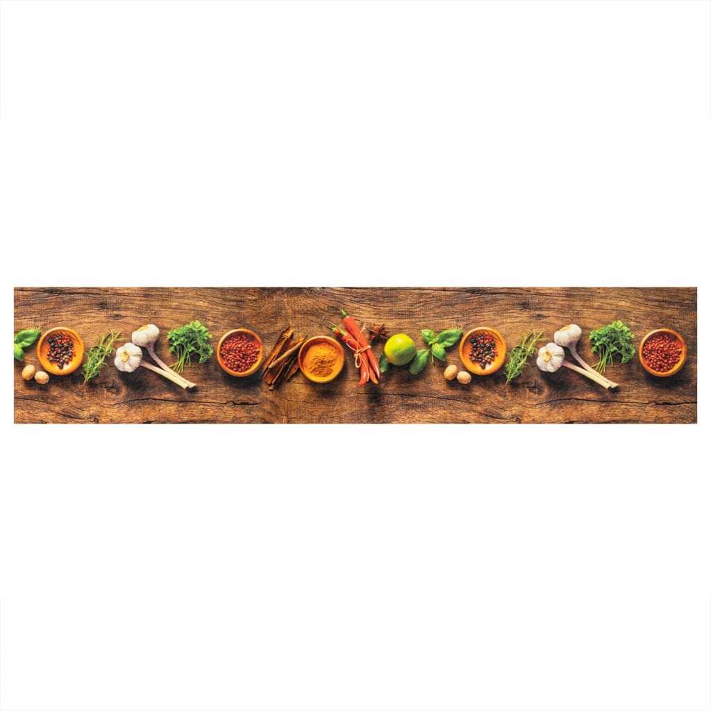 vidaXL Kitchen Rug Washable Spices 60x300 cm Velvet