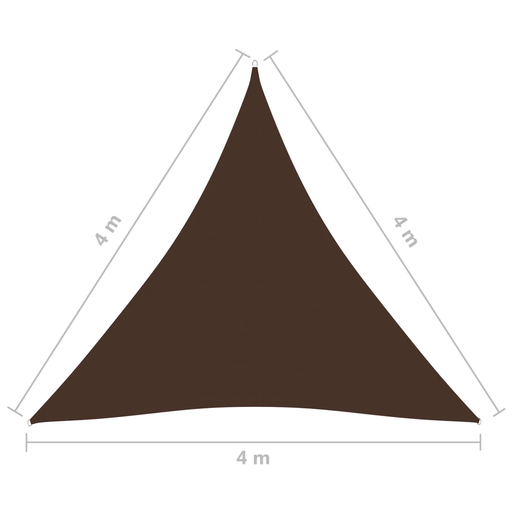 vidaXL Sunshade Sail Oxford Fabric Triangular 4x4x4 m Brown