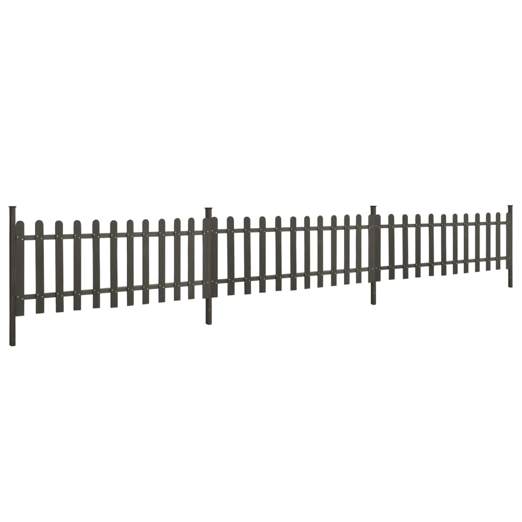 vidaXL Picket Fence with Posts 3 pcs WPC 614x80 cm