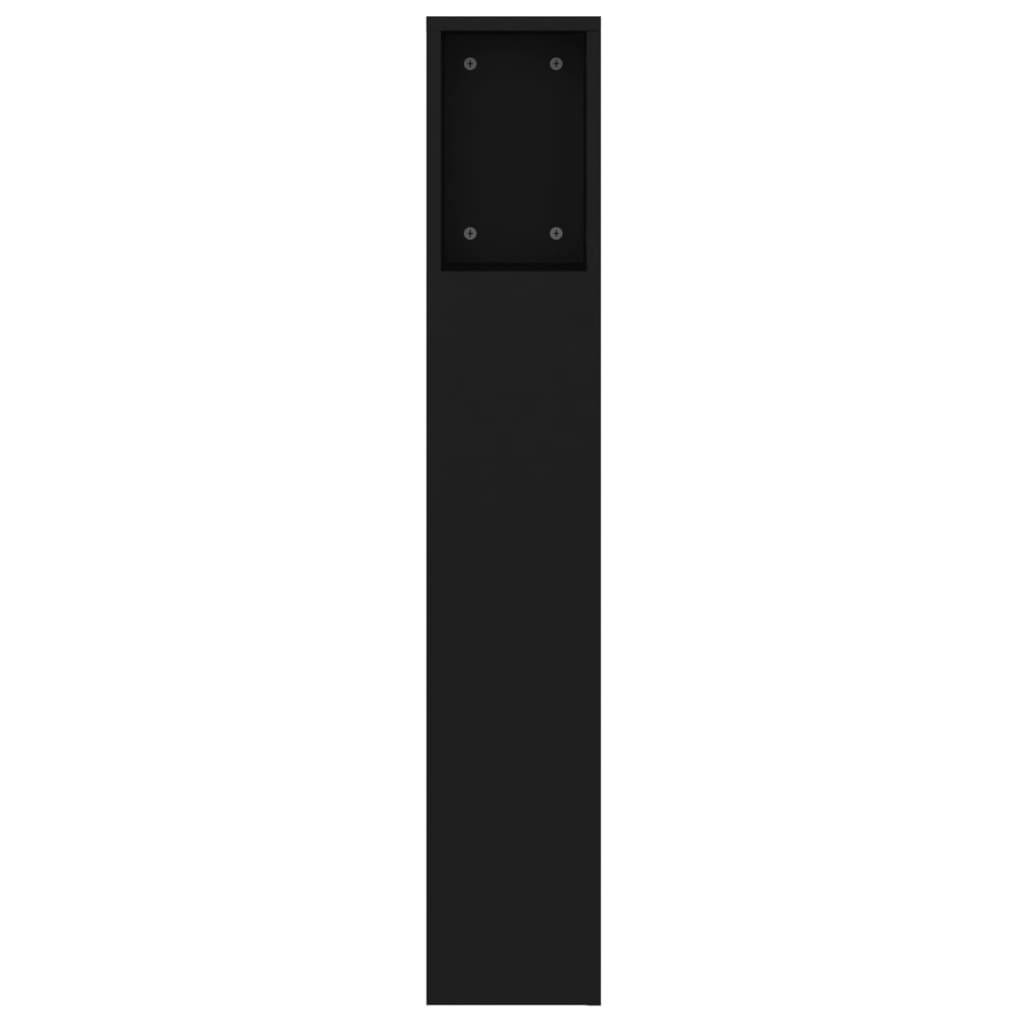 vidaXL Headboard Cabinet Black 160x18.5x104.5 cm
