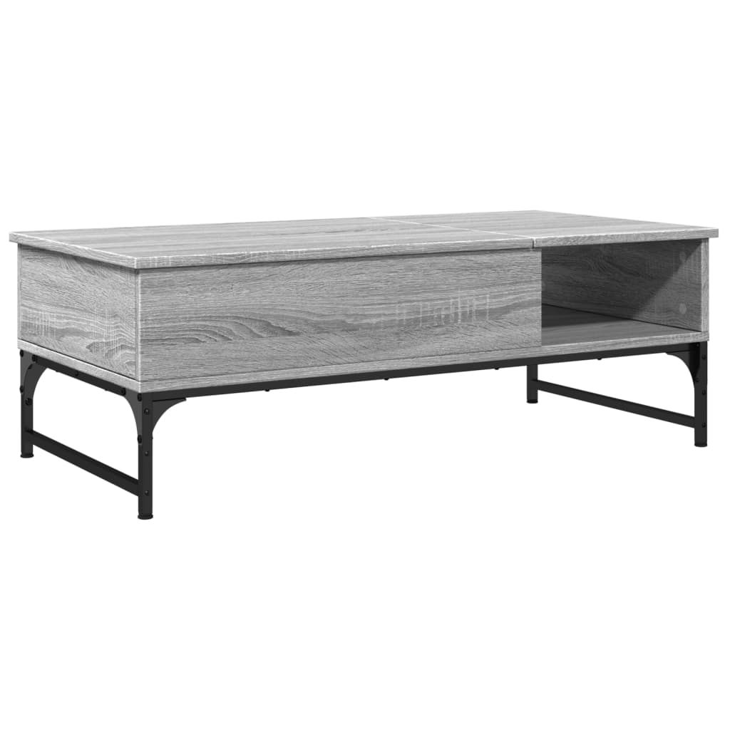 vidaXL Coffee Table Grey Sonoma 100x50x35 cm Engineered Wood and Metal