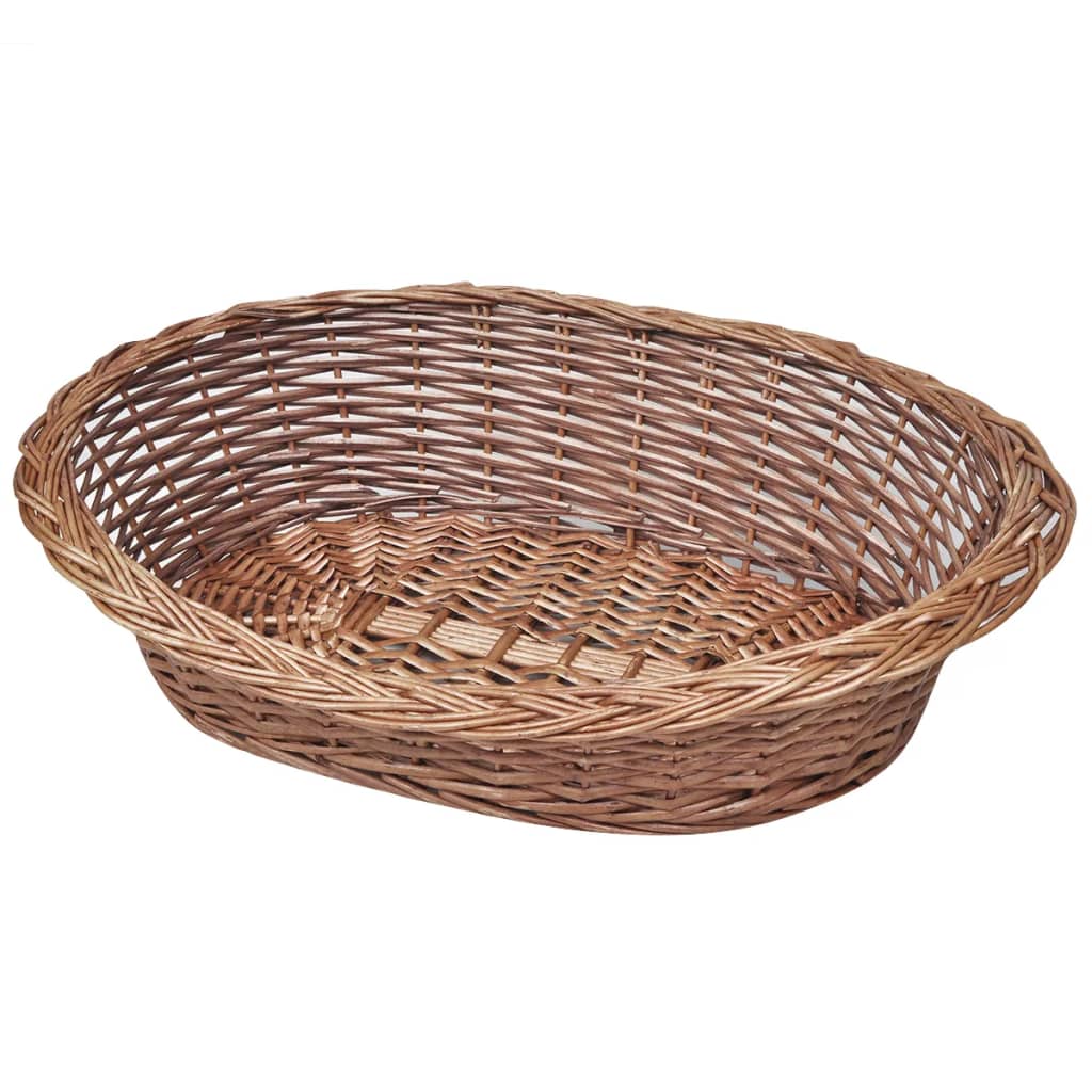 vidaXL Willow Dog Basket/Pet Bed Natural 50 cm